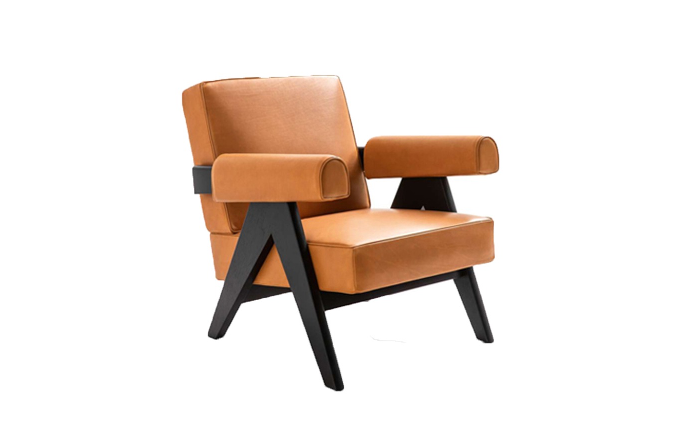 Illustration 2 du produit Fauteuil Capitol Complex Noir Cuir Camel