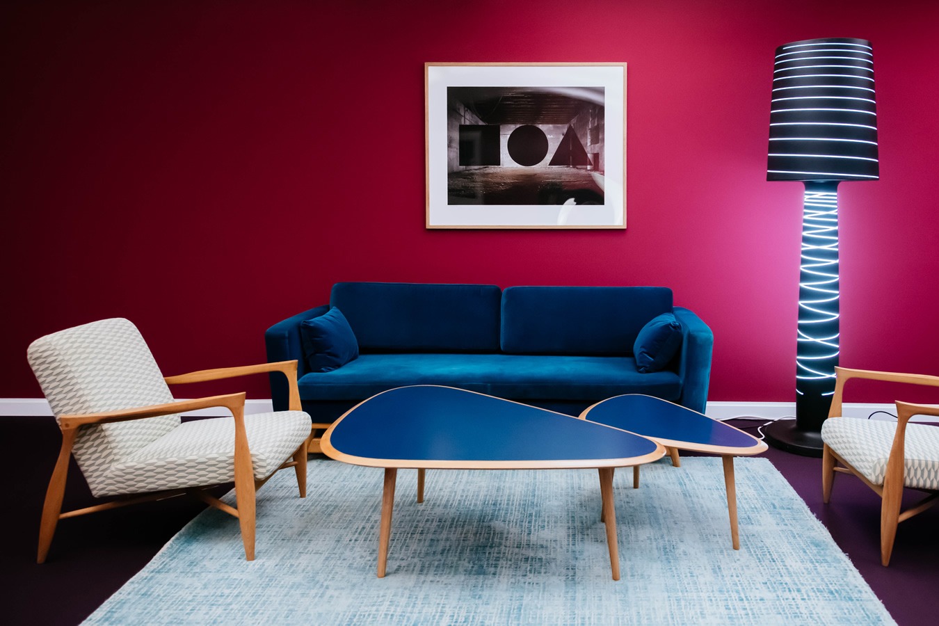 Illustration 4 du produit Fifties Velvet Teal Sofa