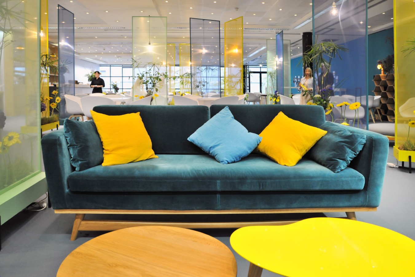 Illustration 5 du produit Fifties Sofa Velvet Duck Blue