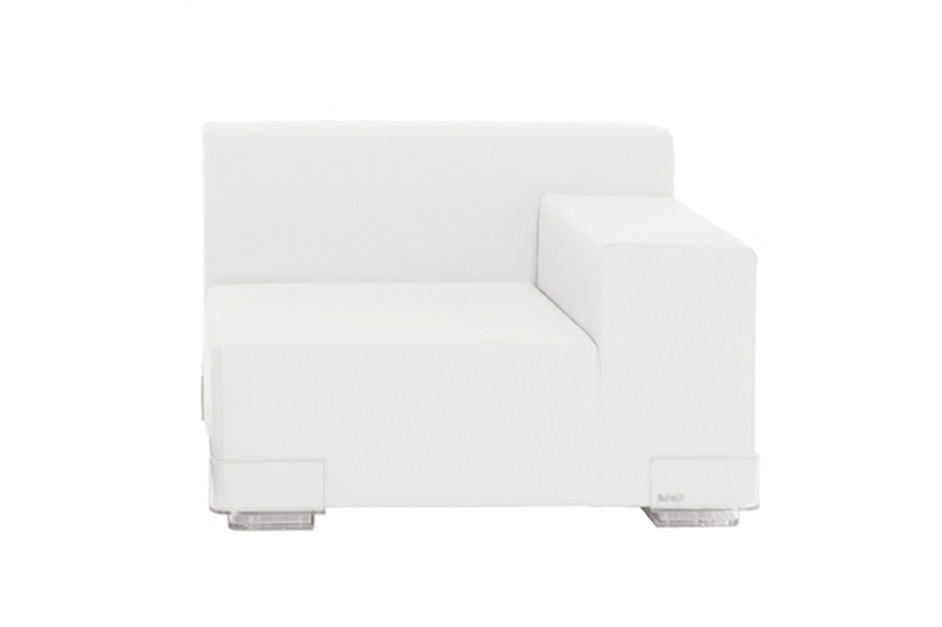 Illustration 1 du produit Plastics Low Armless Chair Right Armrest White