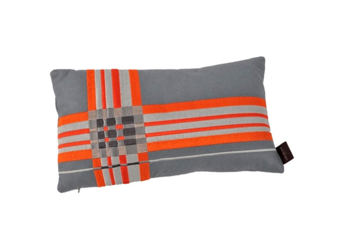 Illustration 1 du produit Rectangular Tartan Cushion Orange