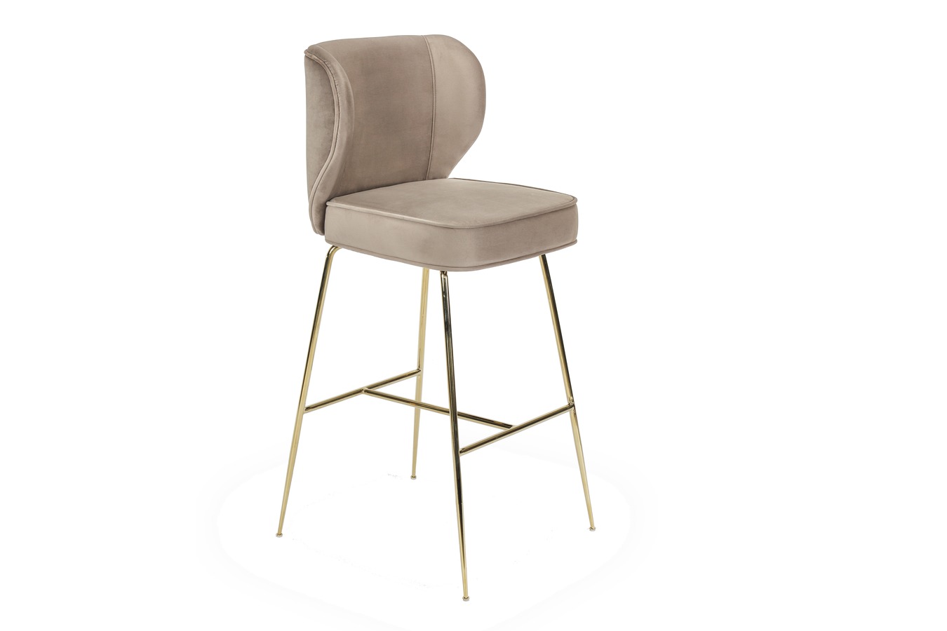 Illustration 1 du produit Tabouret Wayne Taupe Pied Laiton