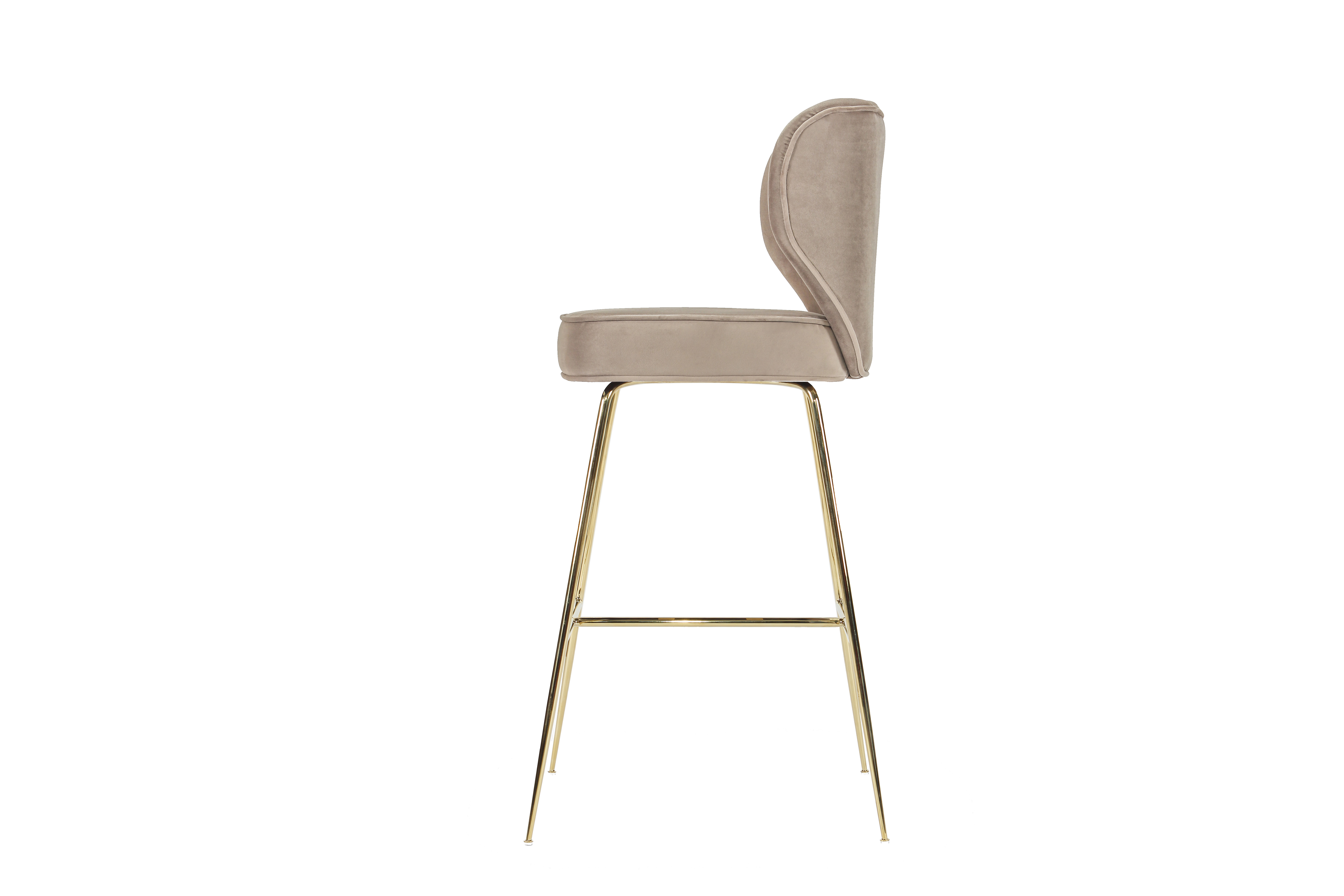 Product illustration Wayne Stool Brass Leg Taupe 2