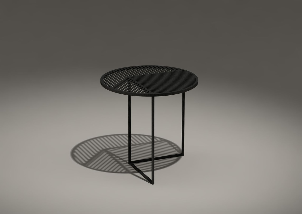 Illustration 2 du produit Iso Round Sofa End Table Black