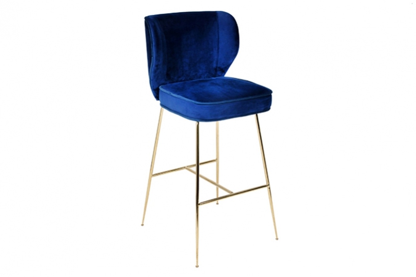 Illustration 2 du produit Wayne Stool Brass Leg Night Blue