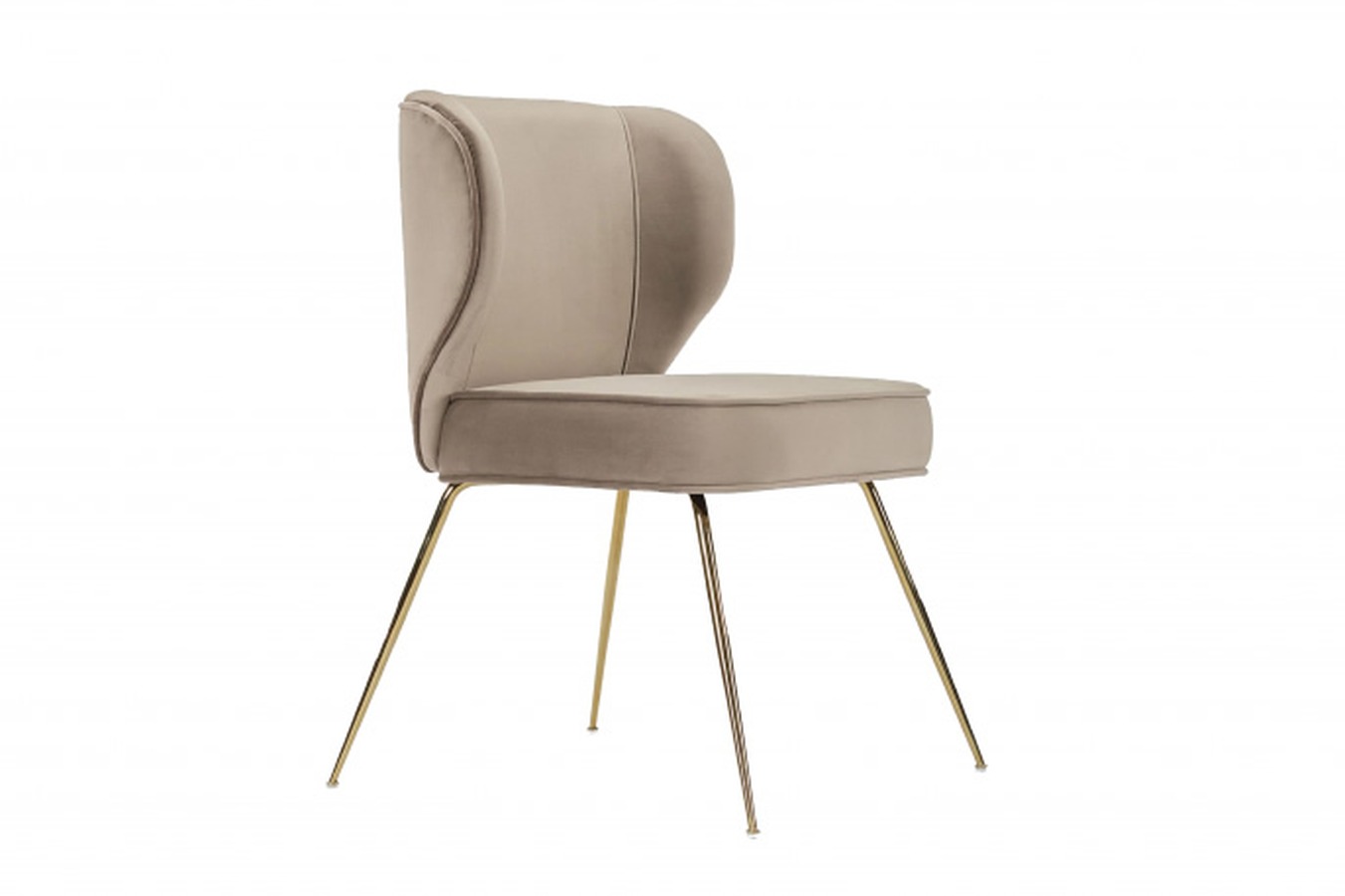 Illustration 1 du produit Wayne Chair Taupe Brass Feet