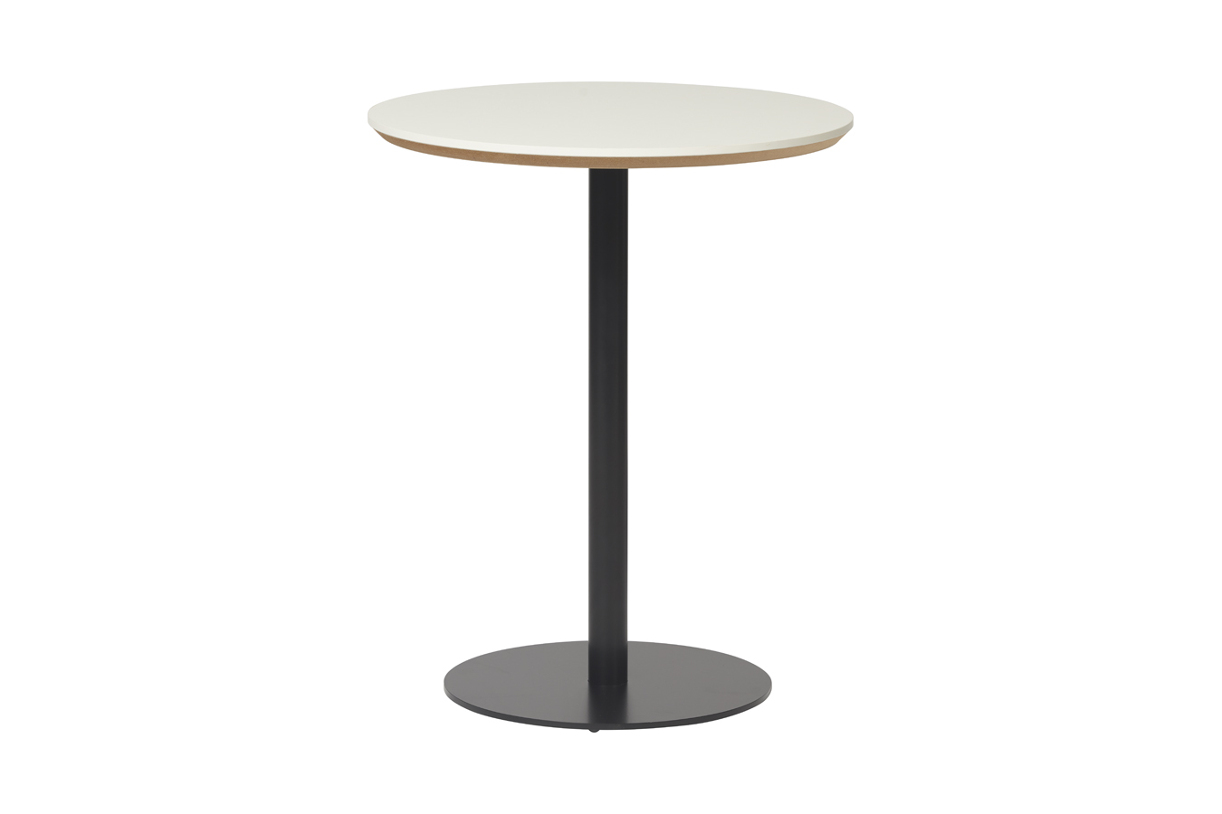 Illustration 1 du produit Guéridon Marielle Rond Blanc Pied Noir
