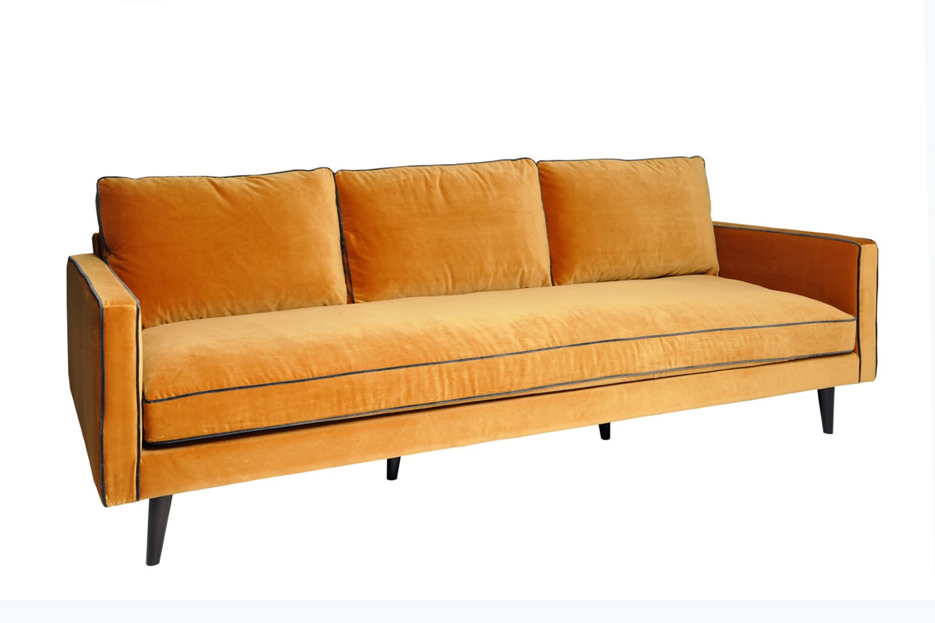 Illustration 2 du produit Gatsby Sofa 3 Seater Yellow Mustard Piping Black