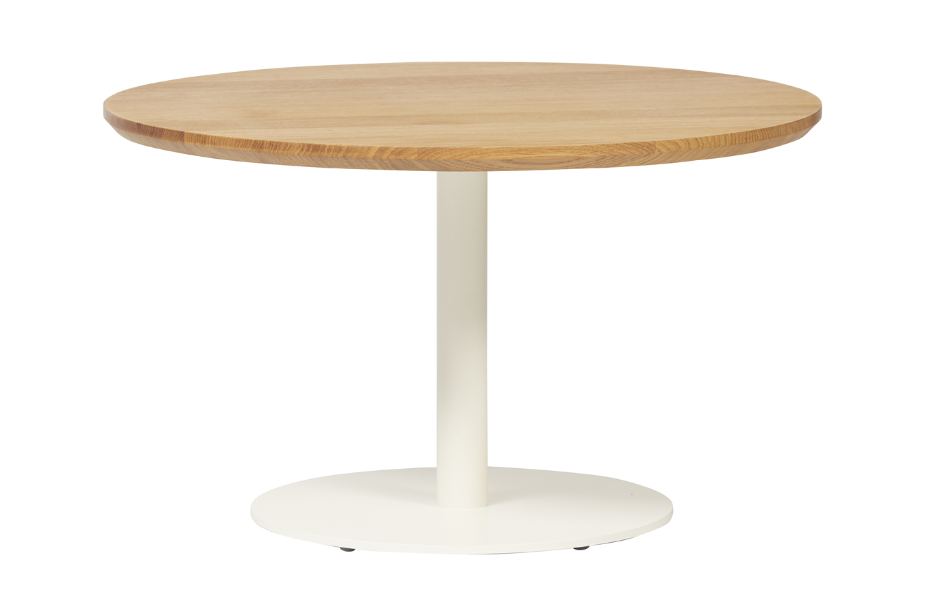 Illustration 1 du produit Table Basse Marielle Chêne Rond Pied Blanc