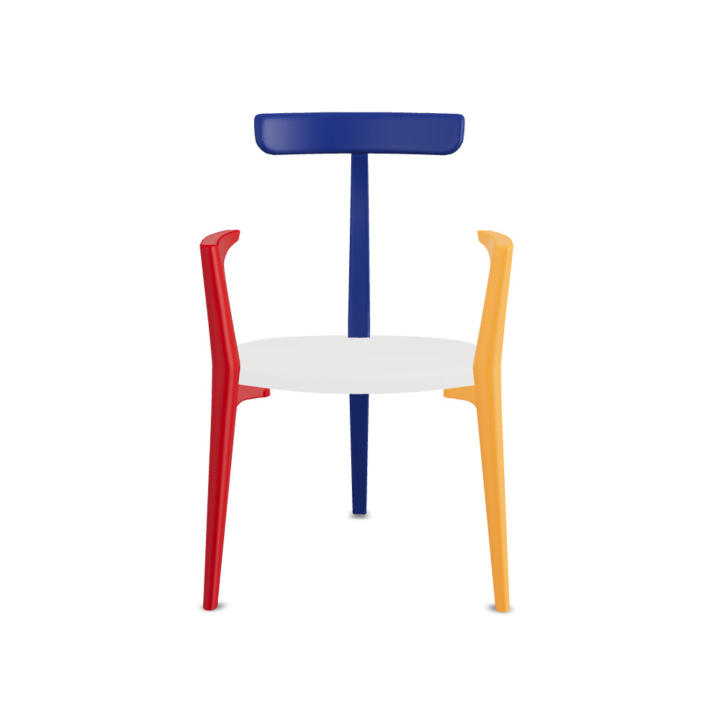 Product illustration Beluga chair Mondrian red yellow 1