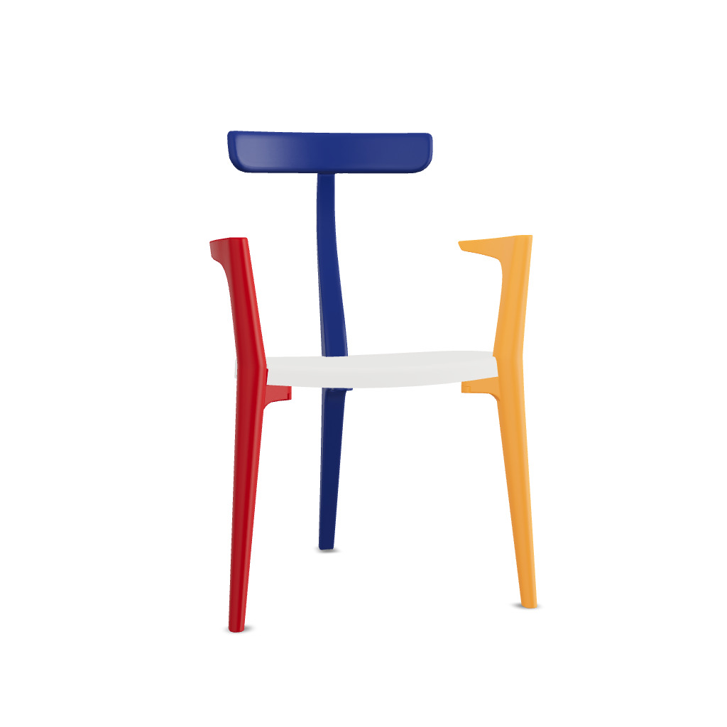 Product illustration Beluga chair Mondrian red yellow 2