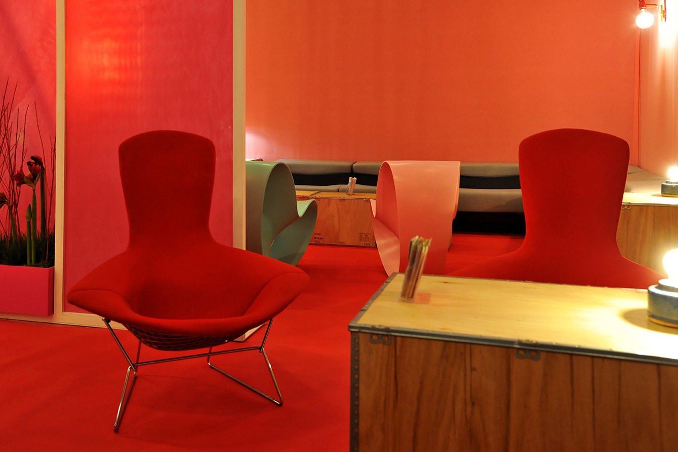 Illustration 5 du produit Bertoia High-backed Armchair Red