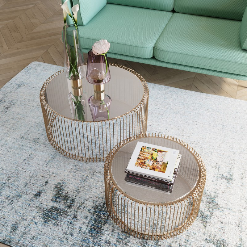 Illustration 2 du produit Wire Coffee Table Gold GM