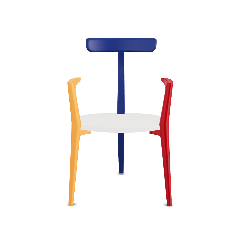 Product illustration Beluga chair Mondrian yellow red 1