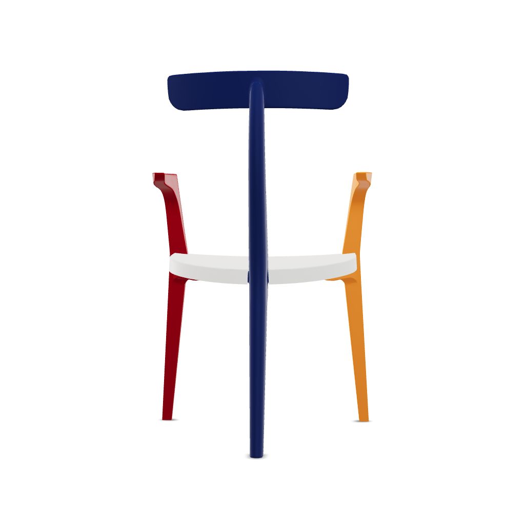 Product illustration Beluga chair Mondrian yellow red 3