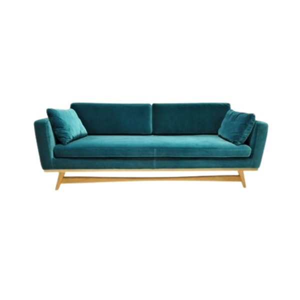 Product illustration Fifties Sofa Velvet Duck Blue