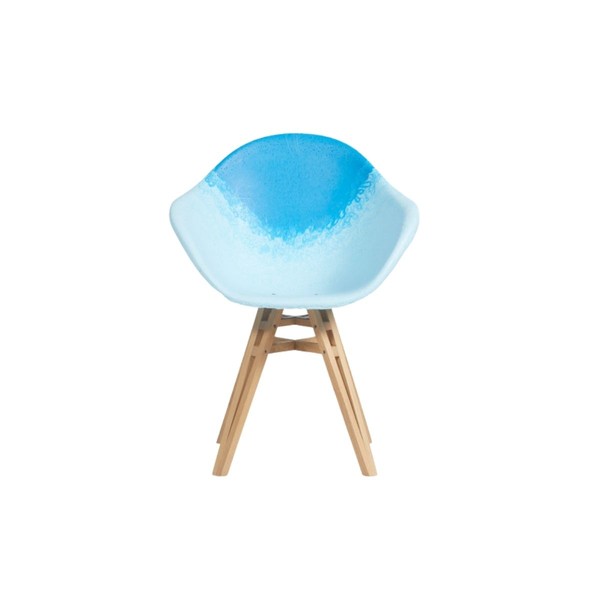 Illustration du produit Fauteuil Gravêne Bois Ciel-Bleu