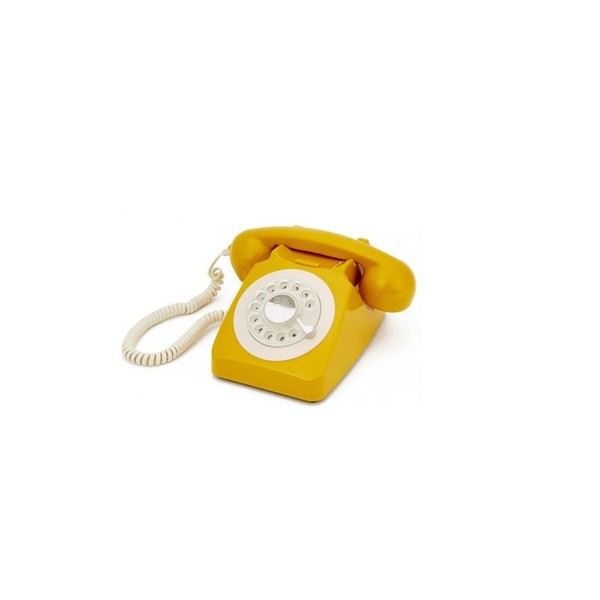 Product illustration Téléphone Vintage Jaune moutarde