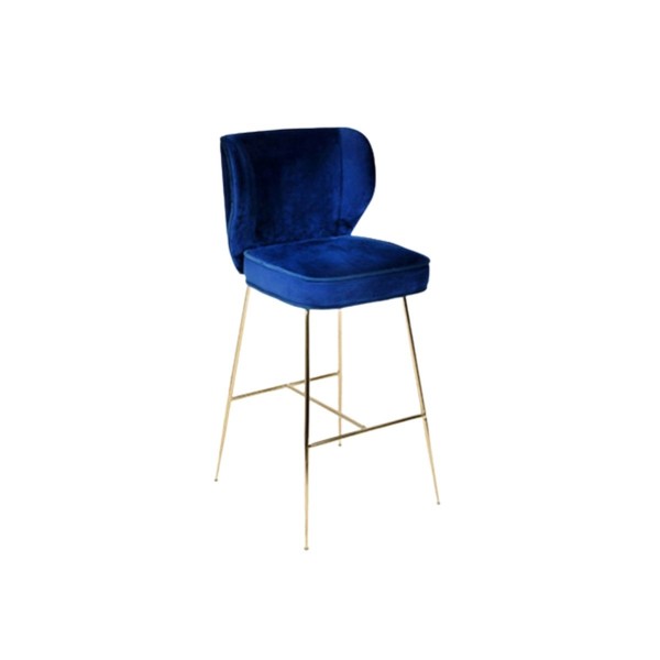 Product illustration Wayne Stool Brass Leg Night Blue