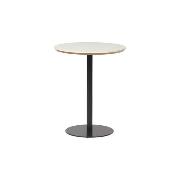 Product illustration Marielle Pedestal Table White Round Black Foot