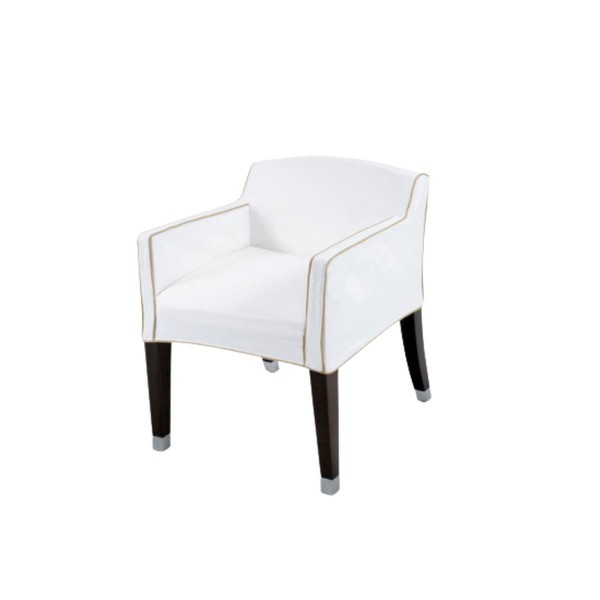 Product illustration Fauteuil Marly Terrasse Blanc Passepoil Beige