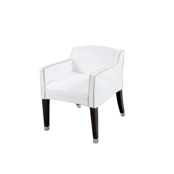 Illustration du produit Fauteuil Marly Terrasse Blanc Passepoil Beige