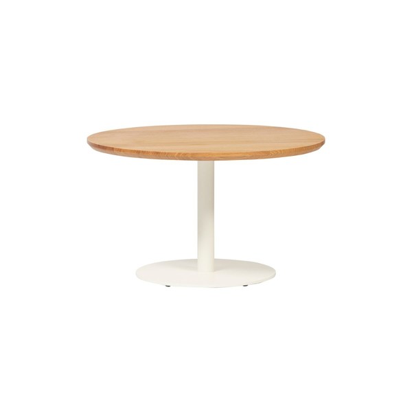 Illustration du produit Table Basse Marielle Chêne Rond Pied Blanc