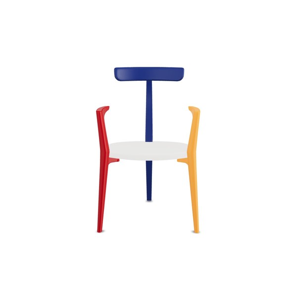 Product illustration Beluga chair Mondrian red yellow