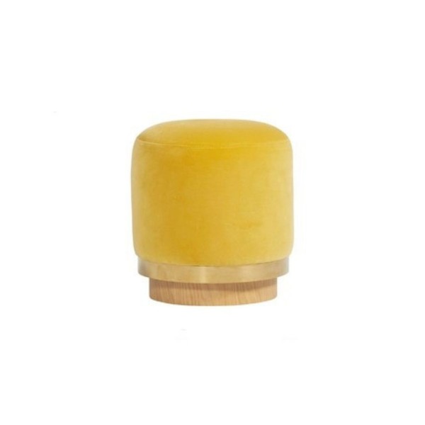 Product illustration Stool Ottoman Velvet Yellow Amber