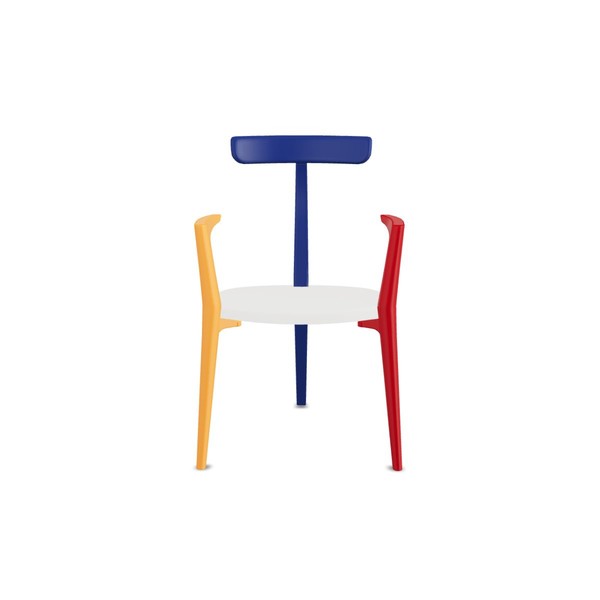 Product illustration Beluga chair Mondrian yellow red