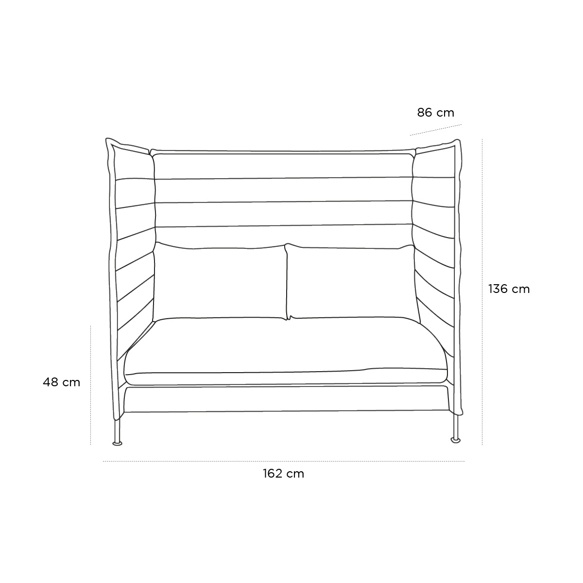 Schéma du produit Canapé High Alcove Rouge