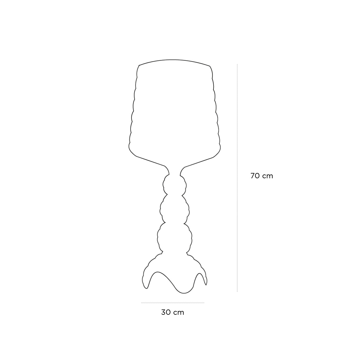 Product schematic Lampe Kabuki Blanc