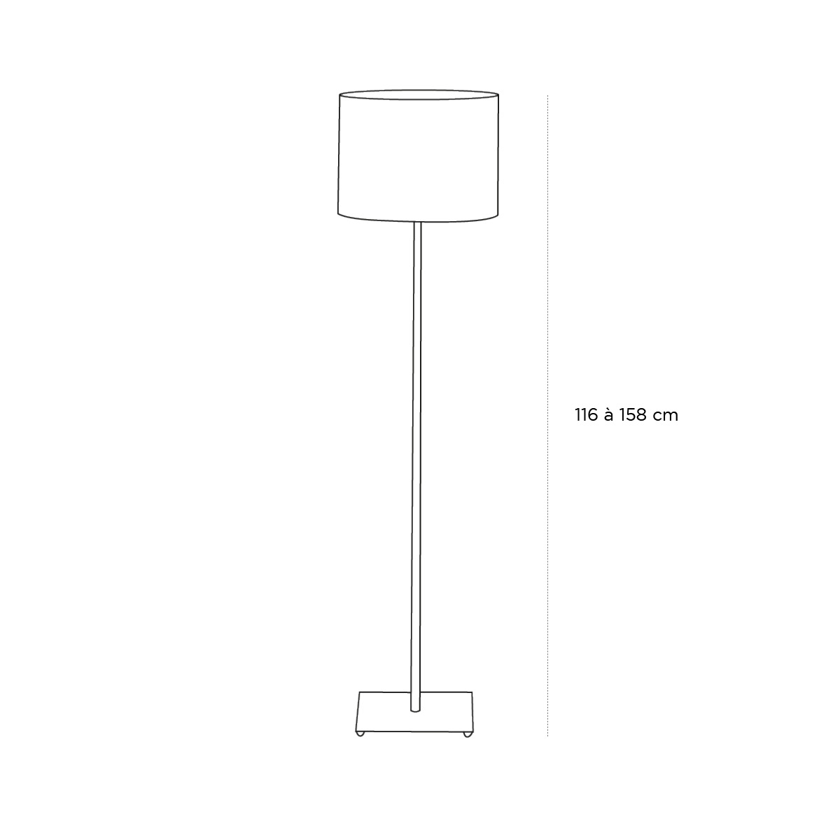 Product schematic Lampadaire Alang Blanc