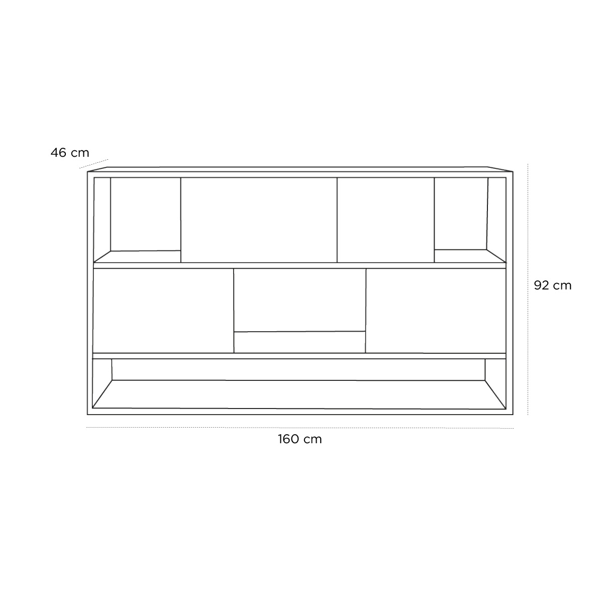 Product schematic Buffet Nordic Rack Bas
