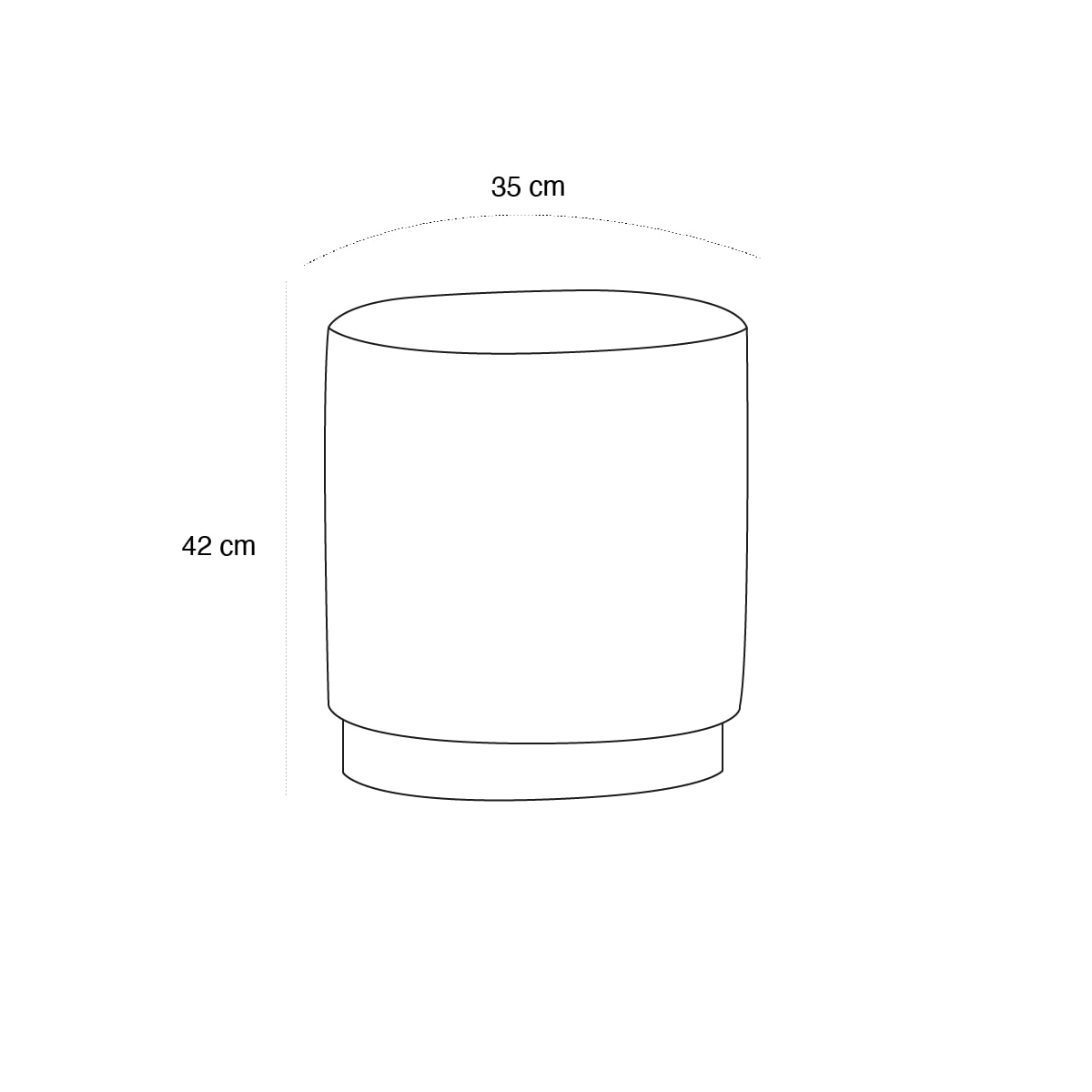 Product schematic Pouf Soka Bleu
