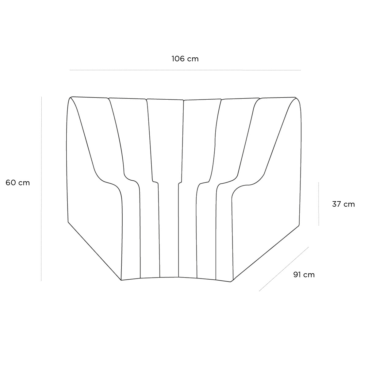 Product schematic Chauffeuse Chromatique Fuchsia Gd