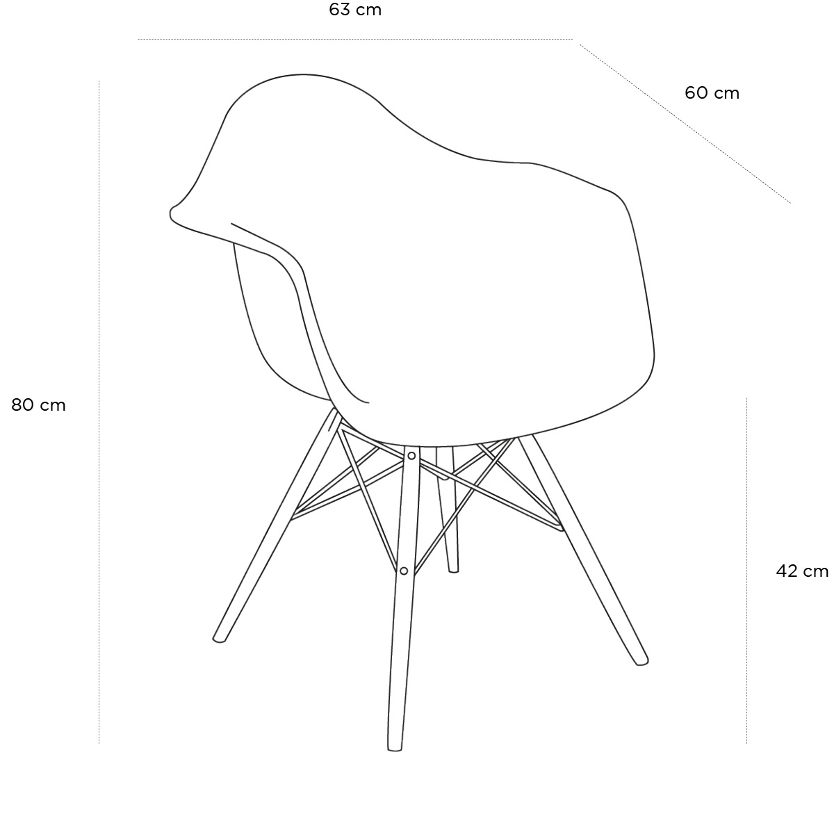 Product schematic Fauteuil DAW