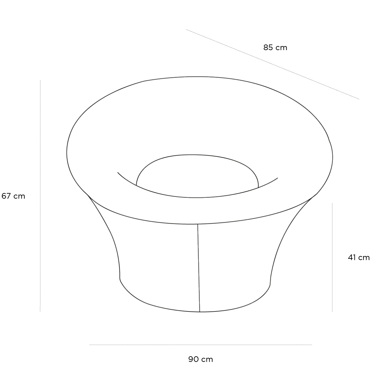 Product schematic Fauteuil Mushroom
