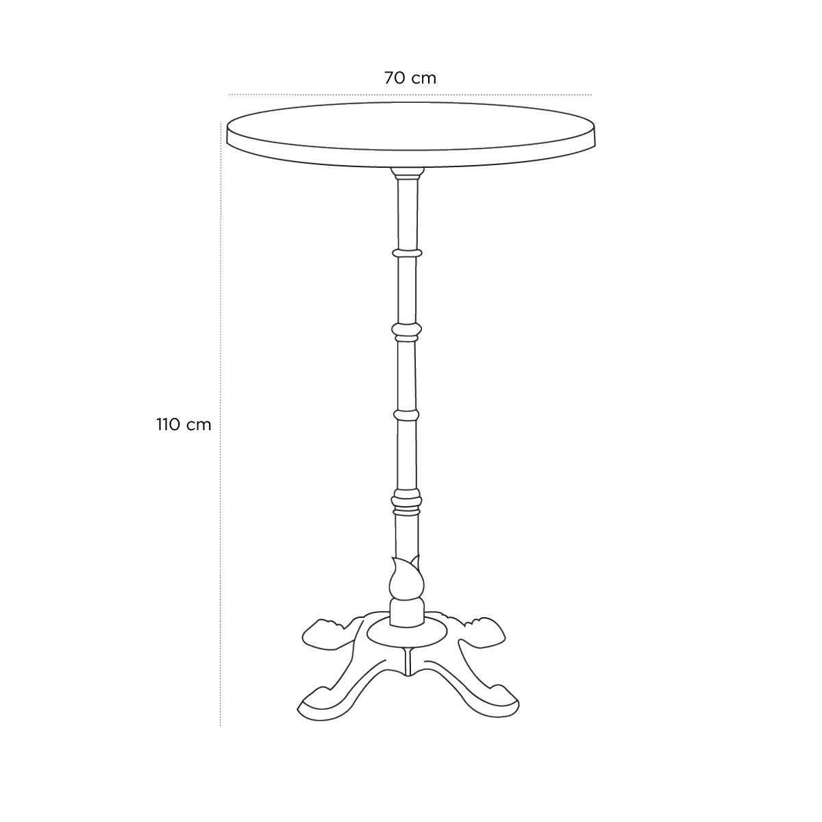 Product schematic Mange-debout Bistrot Emaille Bleu Turquoise