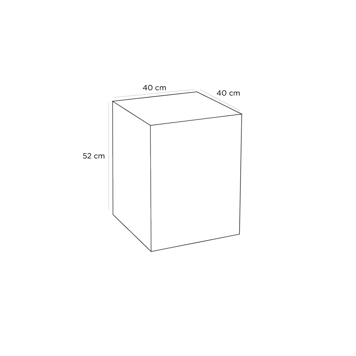 Product schematic Stèle à peindre 52 x 40 x 40