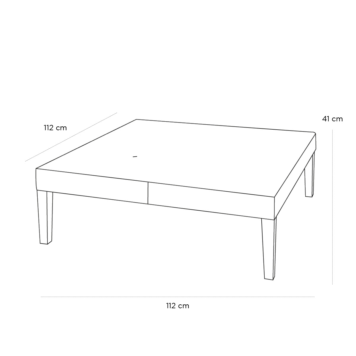 Product schematic Pouf Monseigneur Blanc