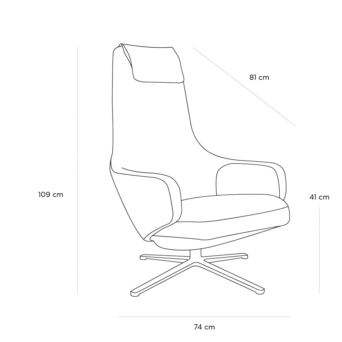 Product schematic Fauteuil Grand Confort