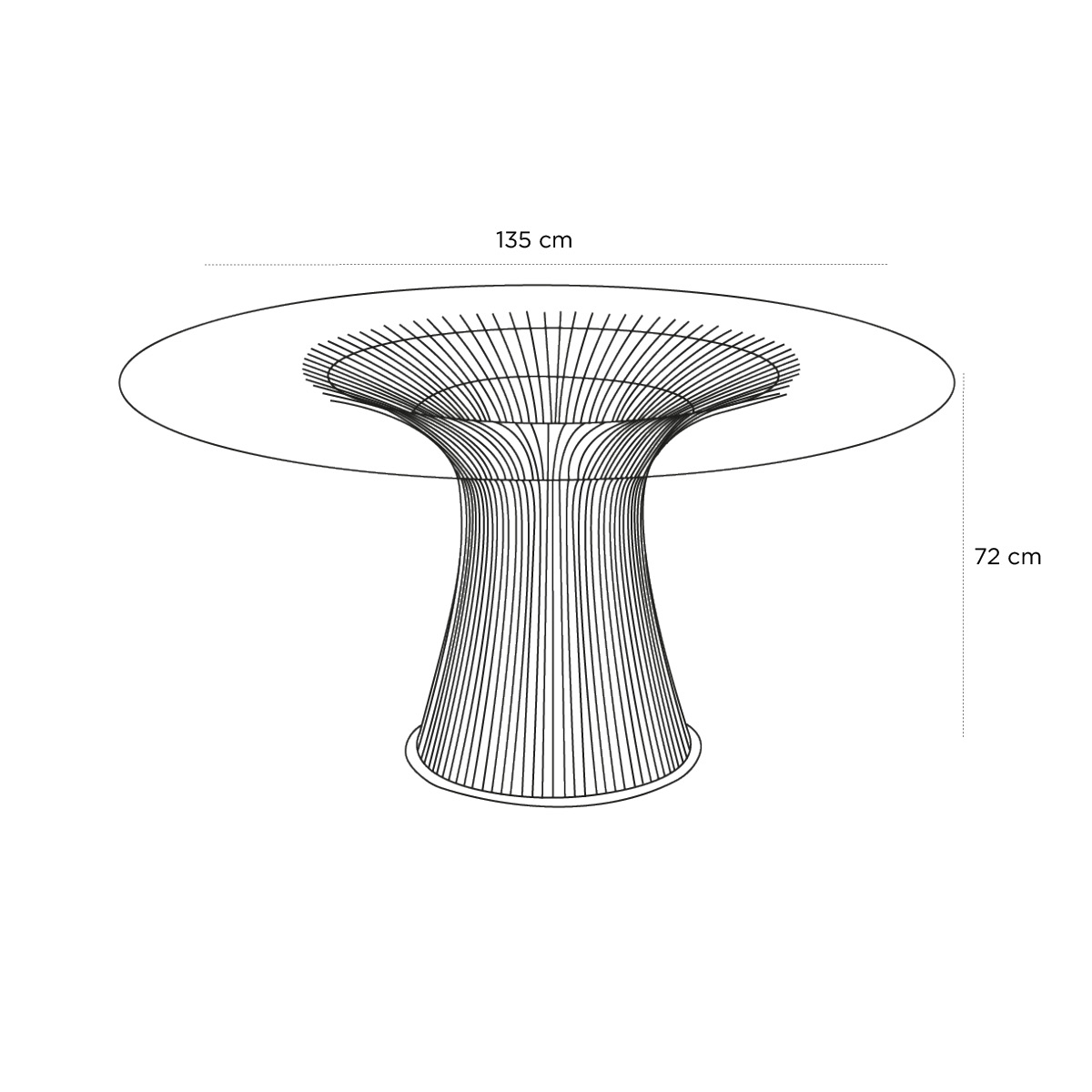 Product schematic Table Platner