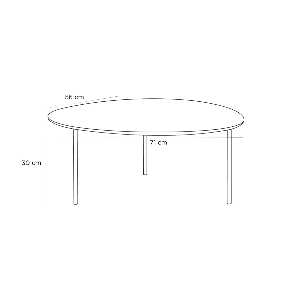 Schéma du produit Table basse Eclipse Bois Clair M