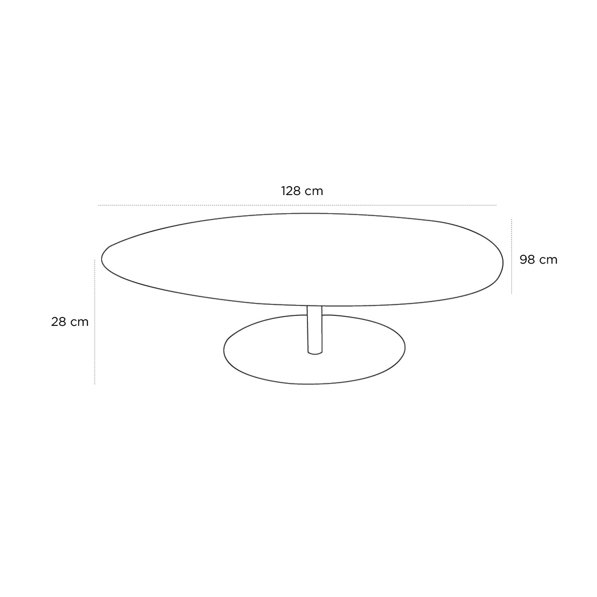 Product schematic Table basse Arizona GM Noir