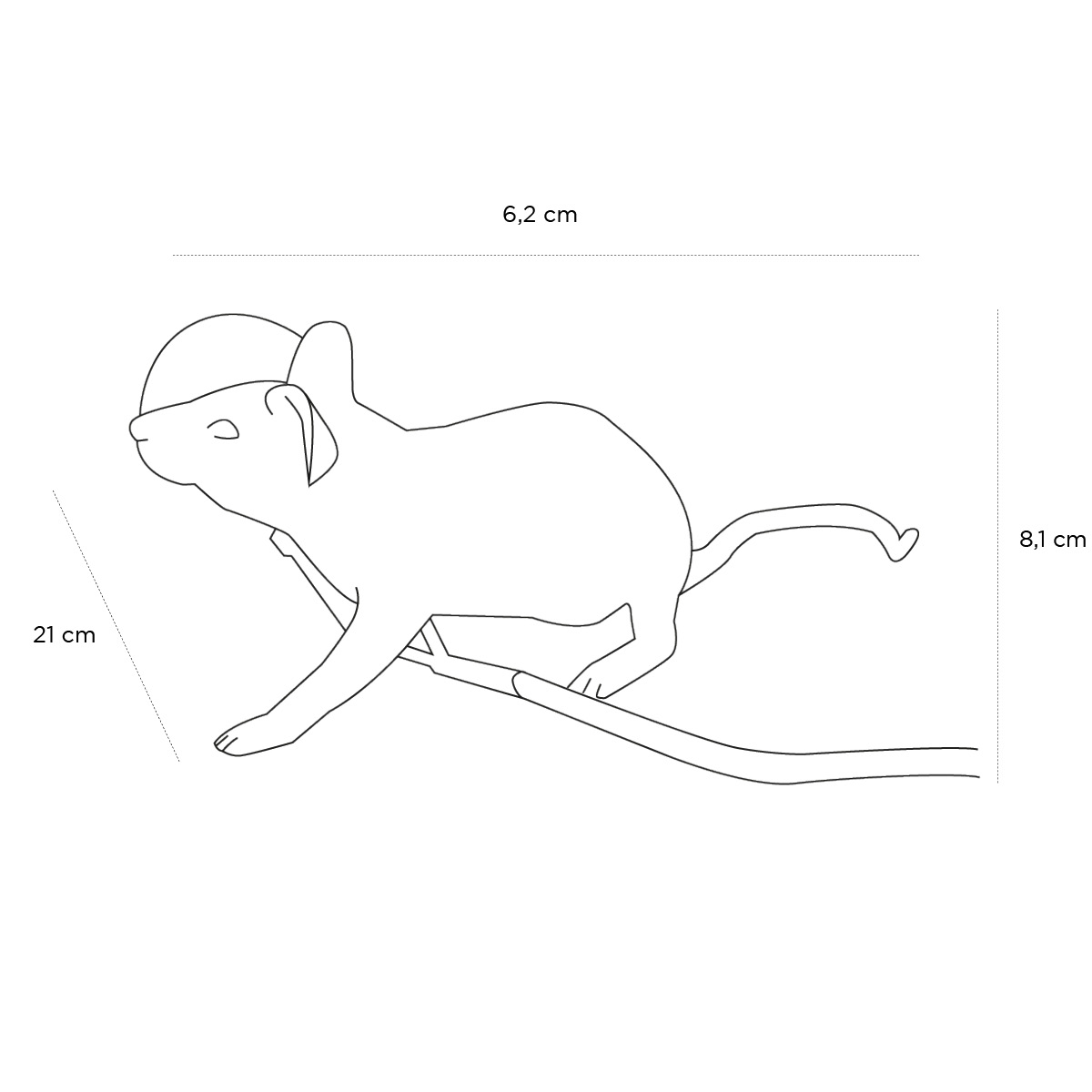 Product schematic Lampe Souris Couchée