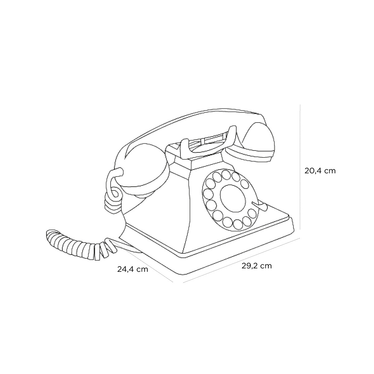 Product schematic Téléphone Vintage Noir