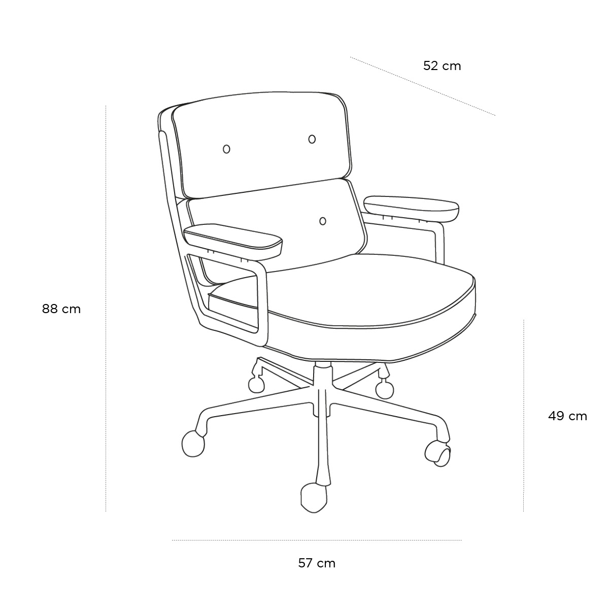 Product schematic Fauteuil de bureau Lobby