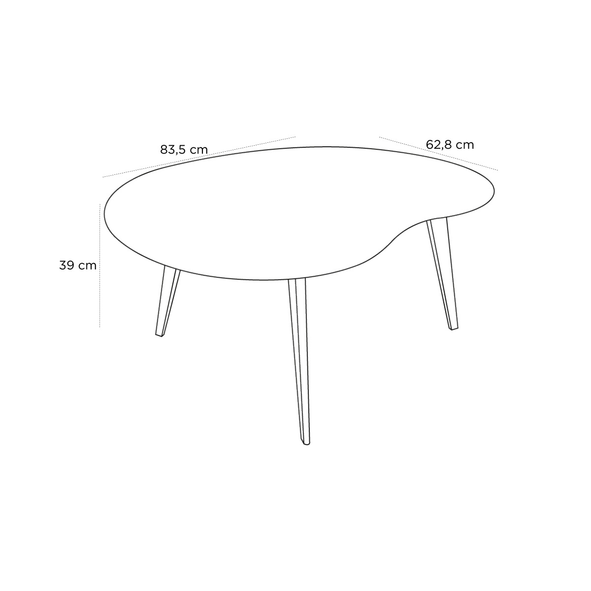 Schéma du produit Table basse Lalinde GM Bleu Canard