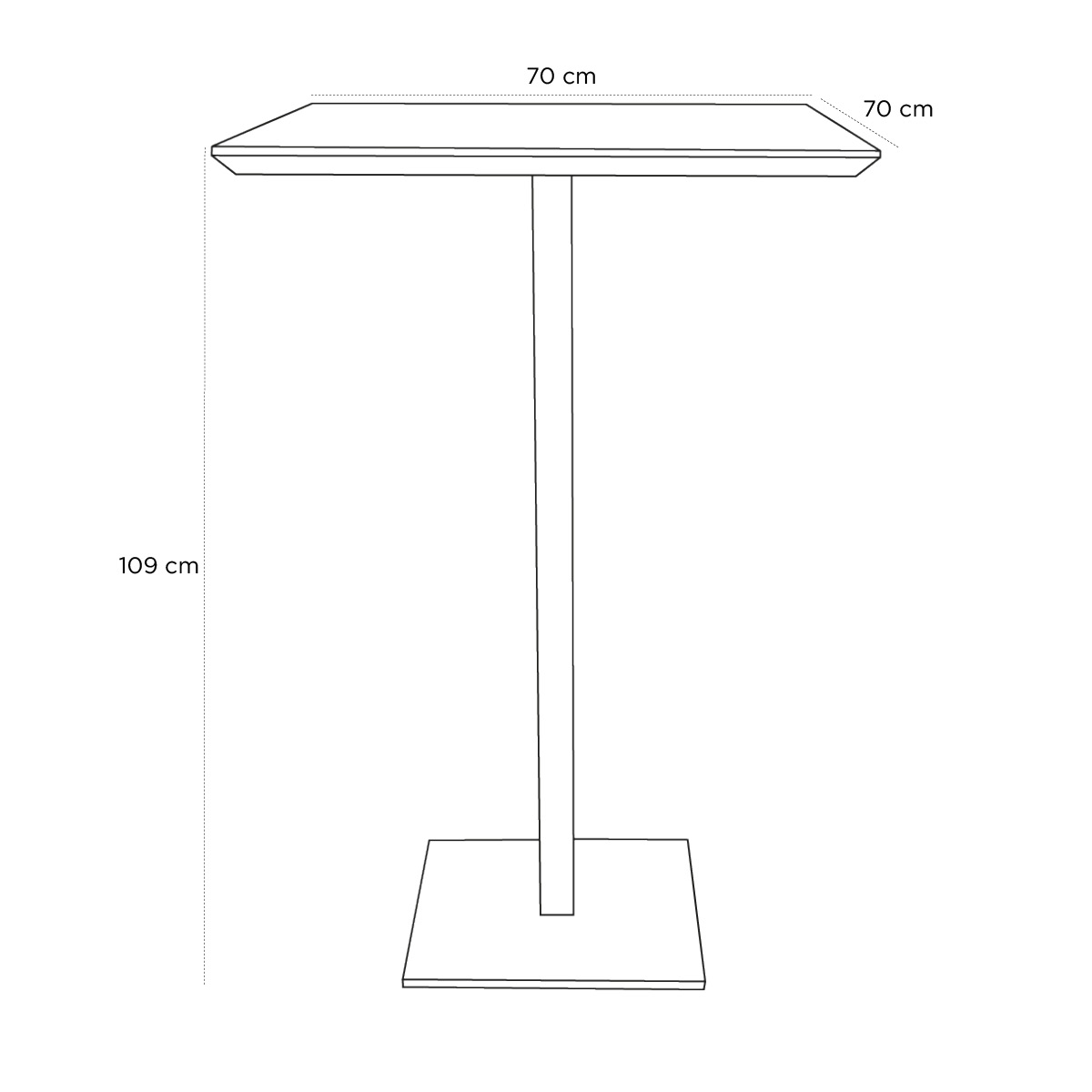 Product schematic Mange-debout Chêne Biseauté Pied Blanc